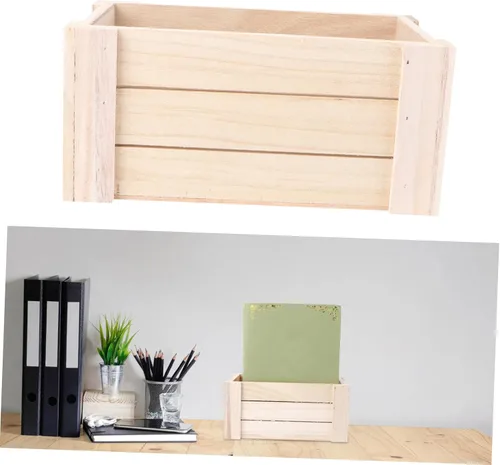 Vista 9 de 1 cesta de almacenamiento de escritorio de madera, caja de almacenamiento, maceta de madera de granja, caja de frutas de madera, exhibición de cajas