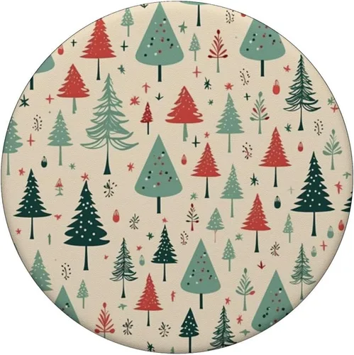 Vista 3 de PopSockets PopGrip estándar con patrón navideño vintage