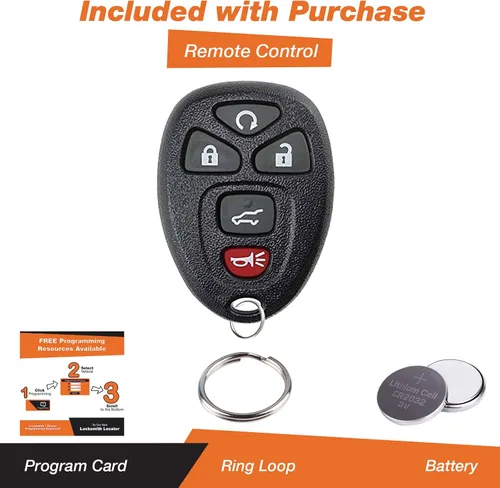 Vista 2 de llavero transmisor de repuesto, control remoto para auto y llave transpondedora sin cortar compatible con 15913415, 25839476, ID 46 Compatible