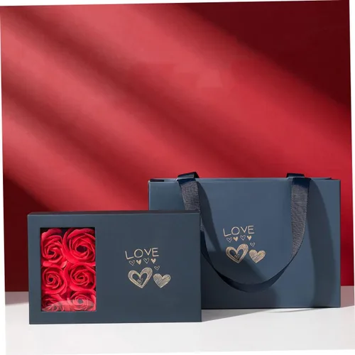 Vista 6 de LIFKOME Caja de embalaje de 3 juegos de caja de joyería anillo de rosa eterna para sus bolsas de regalo de joyería vintage joyería de flores bolsa