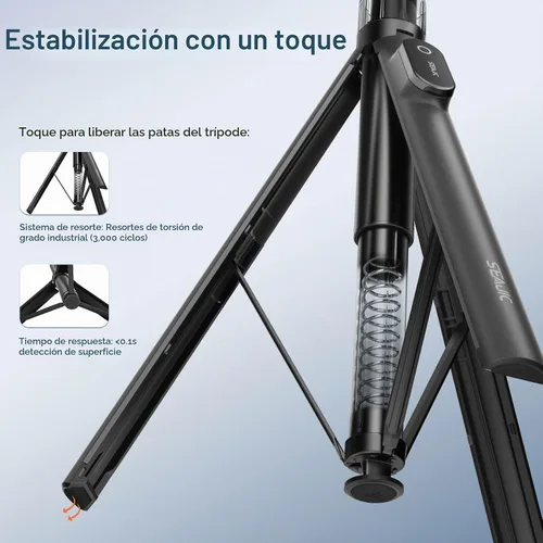 Vista 5 de Trípode de teléfono para iPhone 66" automático pop-up selfie stick