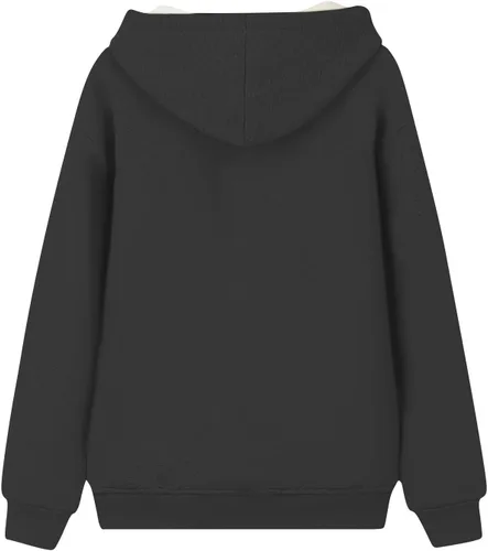Vista 2 de Sudaderas de forro polar para mujer, con forro de sherpa, mullidas, suaves, divertidas, con cordón, cómoda, túnica