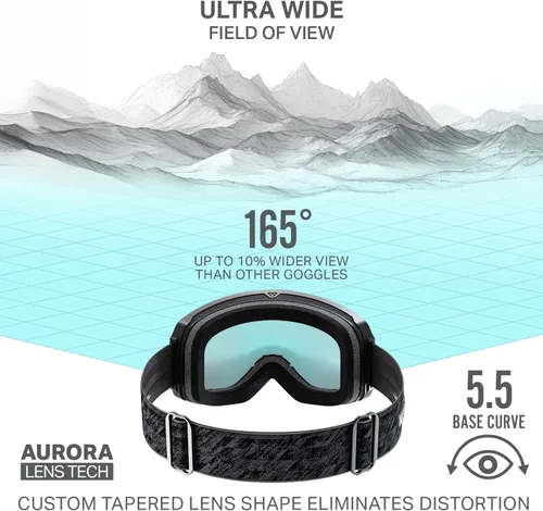 Vista 2 de Wildhorn Cristo - Gafas de esquí para hombre y mujer, 100% UV, antivaho OTG, gafas de snowboard, proveedor oficial del equipo de esquí de EE. UU.