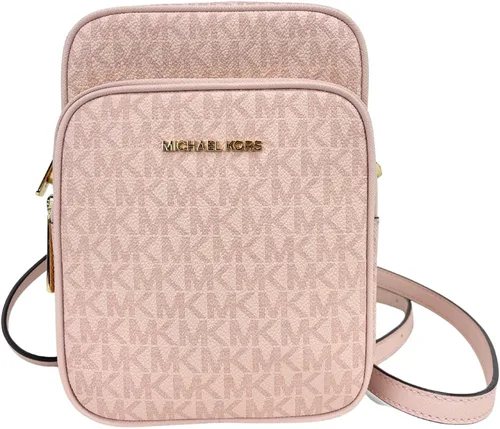 Vista 3 de Michael Kors Jet Set Travel Signature - Bolsa cruzada de PVC con logotipo mediano