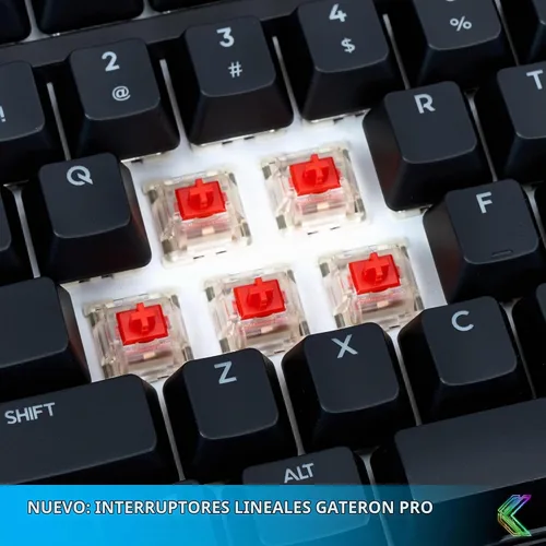 Vista 6 de KINESIS Freestyle Edge RGB Plus Split Teclado mecánico Interruptores lineales Hotswap RGB Ergonómico Soporte de palma desmontable