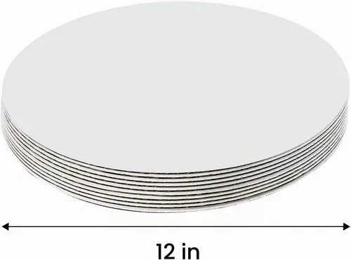 Vista 3 de ONE MORE [35 piezas] Tabla redonda para tartas de 12 pulgadas, desechable, base circular para tartas, base redonda revestida de 12 pulgadas, paquete
