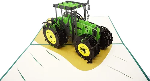 Vista 6 de WOWPAPERART Tractor - Tarjeta de felicitación desplegable 3D para todas las ocasiones, cumpleaños, amor, felicidades, buena suerte, aniversario