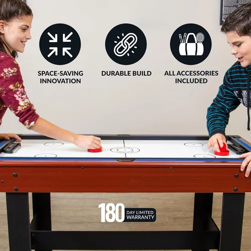 Vista 4 de Hathaway Triad - Mesa de juego múltiple – Mesa de billar de 48 pulgadas que ahorra espacio con tenis de mesa ligero y cubierta de mesa de hockey