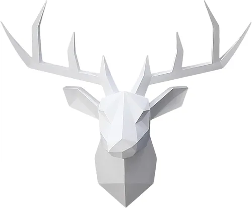 Vista 11 de XYQXYQ Escultura de pared de cabeza de ciervo negro,Arte moderno para colgar en la pared,Decoración de pared 3D,Decoración de cabeza animal