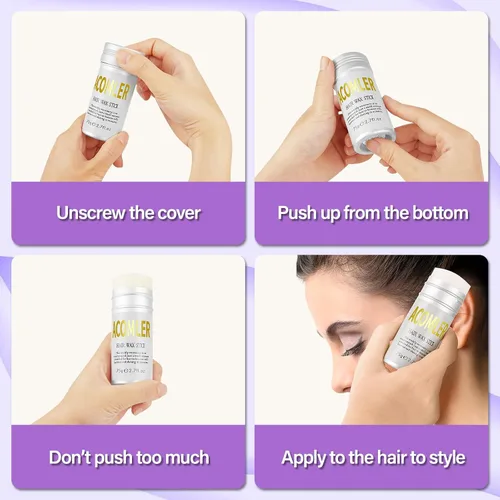 Vista 8 de Acomler Barra de cera para el cabello, barra de cera para el cabello, barra de cera para el cabello, barra de cera para cabello no graso