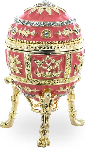 Vista 5 de BestPysanky Huevo de Pascua imperial inspirado en el esmalte rosa con sorpresa