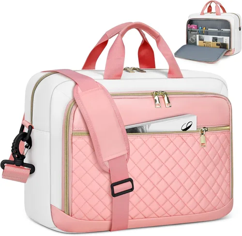 Vista 16 de NEWHEY Bolsa para laptop de 17.3 pulgadas, maletín para computadora portátil para mujeres y hombres, bolsa de hombro impermeable, bolsa de mensajero