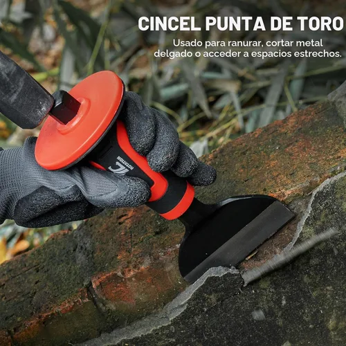 Vista 6 de ROTATION Cincel de roca con protector de mano, cincel frío plano de 8
