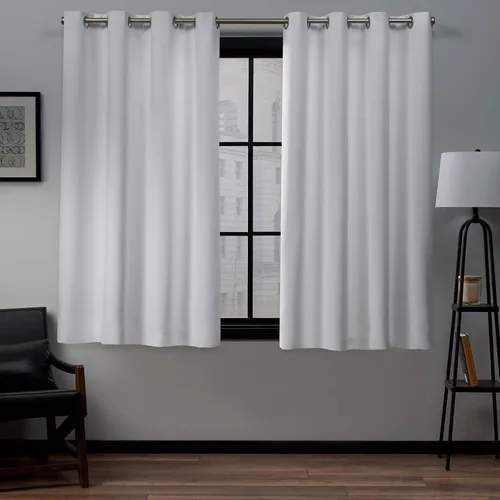 Vista 31 de Exclusive Home Curtains - Par de paneles de cortinas, modelo Academy, con ojales para bloqueo total de luz Blanco