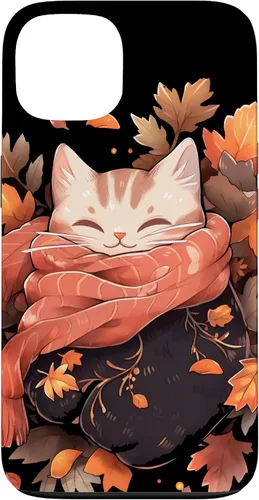 Vista 7 de Funda para iPhone 16 Cat Kitten Otoño Temporada Otoño Hojas Acción de Gracias