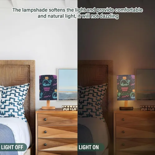 Vista 5 de Summer Neon Whale Wave Black Table Lamp Night Lampsnight Light for Dining Room Lamps for Small Spaces Retro lamparas para cuartos