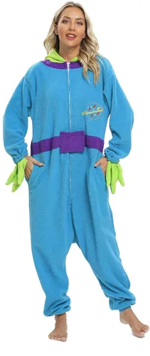 Vista 3 de Wishliker Halloween Stitch Kigurumi Onesie Zipper Pajamas Costume Unisex Adult