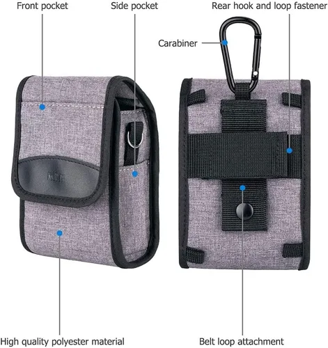 Vista 3 de Funda para cámara + 2 correas de mano para muñeca: estuche compacto para cámara con 2 correas de cuero para muñeca