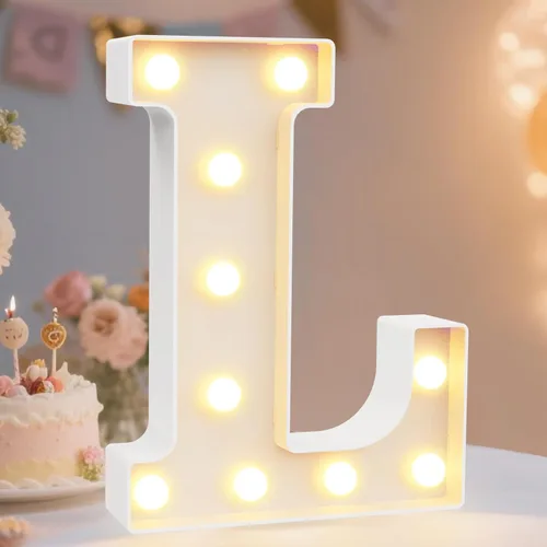 Vista 83 de Pooqla Letras con luces LED de marquesina, letras decorativas iluminadas en blanco cálido y blanco frío, letras del alfabeto iluminadas para niños
