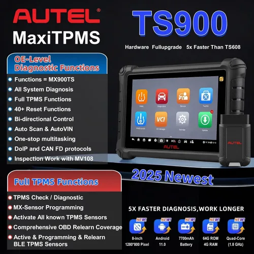 Vista 2 de Autel Scanner MaxiTPMS TS900 TPMS herramienta de programación w/todo el sistema de diagnóstico Full TPMS Function, 3000+ Active Test, 40+ Service
