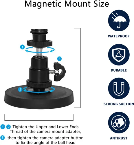 Vista 4 de TEKCAM Paquete de 2 soportes magnéticos para cámara compatibles con Blink Outdoor 4, 2k+, Blink Mini 2k+, Blink Mini, Blink Indoor(todos), Eufy