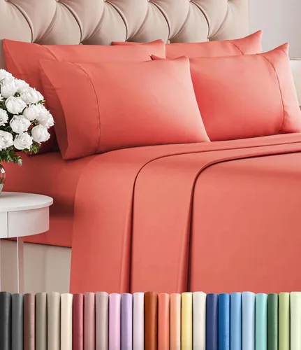 Vista 254 de Juego de sábanas Twin de 4 piezas - Cómodo, transpirable y refrescante - Juego de ropa de cama de lujo de hotel ultrasuave con bolsillos profundos