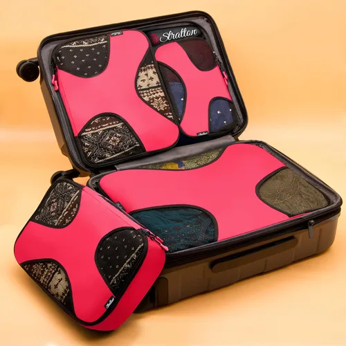 Vista 2 de Stratton Juego de 5 cubos de embalaje, organizadores de equipaje de viaje con bolsa de lavandería