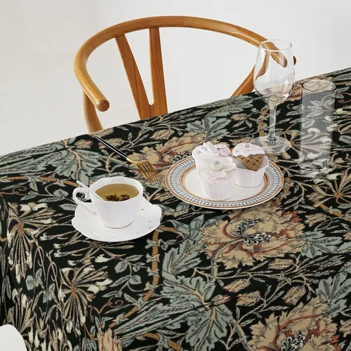 Vista 212 de Mantel Floral Retro de Pájaros, Diseño Original Bohemio William Morris Estampado Cubierta de Mesa para Hogar Picnic Fiesta Comedor Cocina William