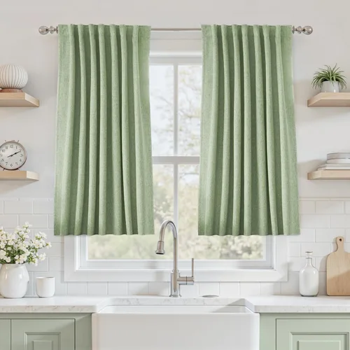Vista 85 de UHITECH Short Blackout Curtains for Bedroom 24 Inch Long 2 Panels, Beige
