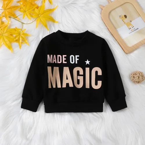 Vista 2 de Covvoliy Mommy and Me - Conjunto de sudadera de manga larga con estampado de letras y cuello redondo