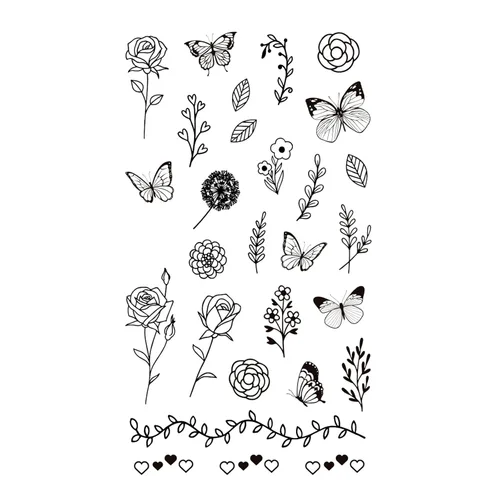 Vista 7 de MapofBeauty 2 unids etiqueta engomada temporal impermeable del tatuaje de la estrella negra