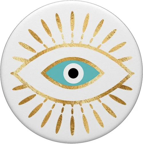 Vista 3 de Gold Lash and Teal Evil Eye Greek Mati PopSockets PopGrip: agarre intercambiable para teléfonos y tabletas PopSockets estándar PopGrip