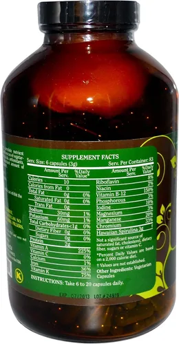 Vista 2 de Pure Planet Espirulina - 500 mg - 500 Cápsulas Vegetarianas