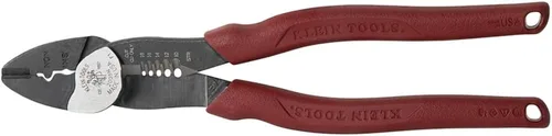 Vista 8 de Klein Tools 2005N - Cortador de alambre, fabricado en EE. UU., pelacables, herramienta de enganche, pela alambre trenzado de 10-18 AWG, engancha