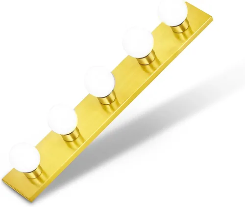 Vista 12 de Lighting Five Light Vanity Strip - Lámpara de espejo estilo Hollywood con placas cromadas, accesorios de grado de salón para dormitorio, baño