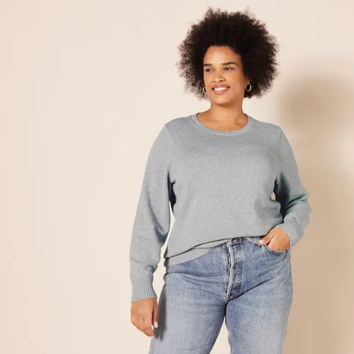 Vista 6 de Tienda Essentials - Suéter para mujer (100% algodón), diseño de cuello redondo