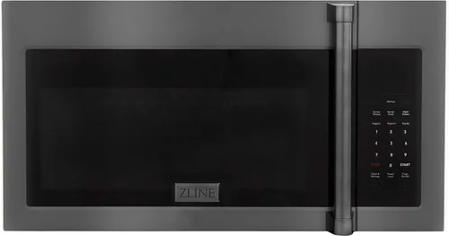 Vista 2 de ZLINE - Microondas de acero inoxidable negro con mango tradicional y juego de 2 filtros de carbón (MWO-OTRCFH-30-BS)