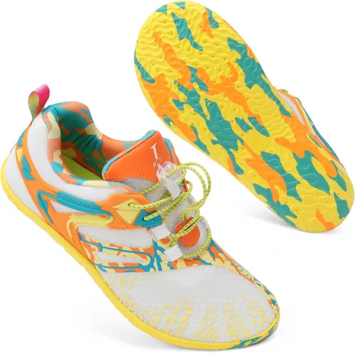 Vista 8 de L-RUN Zapatos de agua para hombre y mujer, zapatos de agua descalzos para senderismo, secado rápido, calcetines acuáticos para natación, buceo