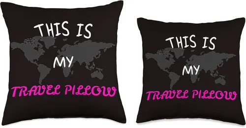 Vista 3 de Cute cuddly sayings for vacations on pillows This is my Travel Sleep at Car Trips & Flights - Almohada de 16.0 x 16.0 in, multicolor