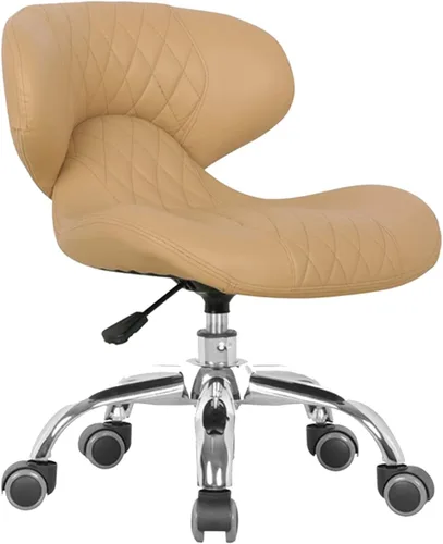 Vista 12 de MAYAKOBA HugoII Taburete corto (costura de diamante café), asiento rodante con altura ajustable de 13 a 15 pulgadas, perfecto para sala