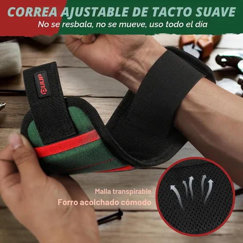 Vista 6 de UUP - Pulsera magnética con cinturón de herramientas de luz LED, regalos para hombres mecánicos