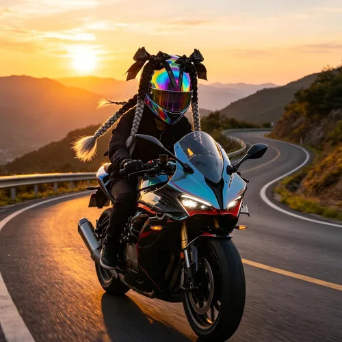 Vista 2 de Extensión de cola de caballo para niñas con ventosa para casco, 2 piezas, accesorios para casco con lazo, coletas para casco de motocicleta