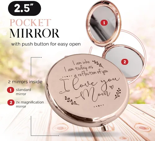 Vista 3 de Regalos para madre de la novia de parte de su hija, espejo compacto, regalos para madre del novio de parte del hijo, regalos sentimentales