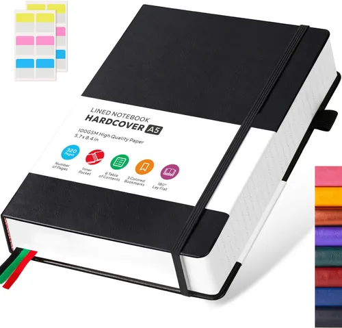 Vista 27 de FOCUS DAY Cuaderno de tapa dura 8.5 x 11, cuaderno de 320 páginas tamaño A4 grande para la universidad con líneas para la escuela y el trabajo, gran