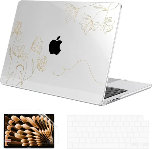Vista 16 de G JGOO Compatible con MacBook Air de 15 pulgadas 2026 2025 2024 2023 M5 A3448 M4 A3241 M3 A3114 M2 A2941, carcasa rígida de plástico para MacBook