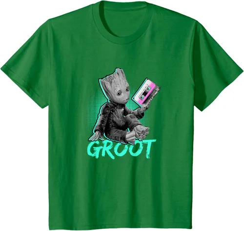 Vista 4 de Camiseta infantil Marvel Guardians of the Galaxy Vol. 2 Baby Groot Mix Tape, Negro