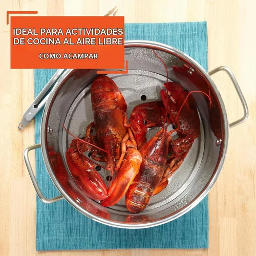 Vista 8 de IMUSA - Juego de vaporera de aluminio de dos piezas, 28Qt y 10Qt, plateado