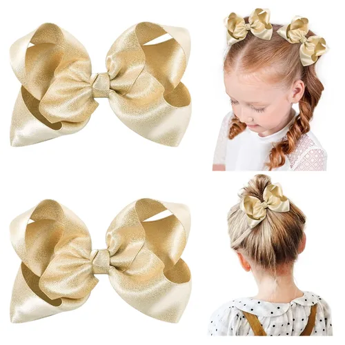 Vista 22 de YHXX YLEN Pinzas para el cabello para niñas, 2 unidades Cuadros con purpurina de 3 pulgadas