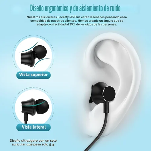 Vista 5 de Lecefty Auriculares Bluetooth con banda para el cuello, 200H tiempo de reproducción extra largo, auriculares inalámbricos estéreo con micrófono