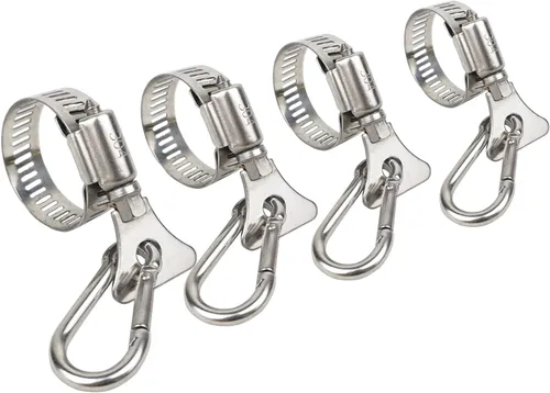 Vista 7 de Buraku Clips de bandera con mosquetón, clips para poste de bandera de acero inoxidable para barco, bicicleta, vehículo, camión, ATV, UTV, casa